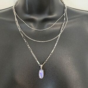 Kendra Scott Elisa Triple Strand Iridescent Lilac Illusion Silver